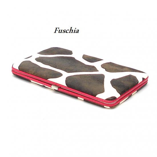 Giraffe Print Women's Frame Wallet, Fuschia (122AW111)