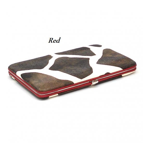 Giraffe Print Women's Frame Wallet, Red (122AW111)
