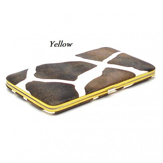 Giraffe Print Women's Frame Wallet, Yellow (122AW111)