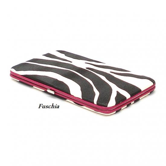 Zebra Print Women's Frame Wallet, Fuschia (120AW111)