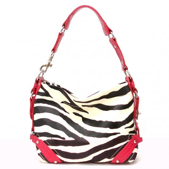 Zebra Print Women's Carly Handbag Purse, Fuschia (120-5029)