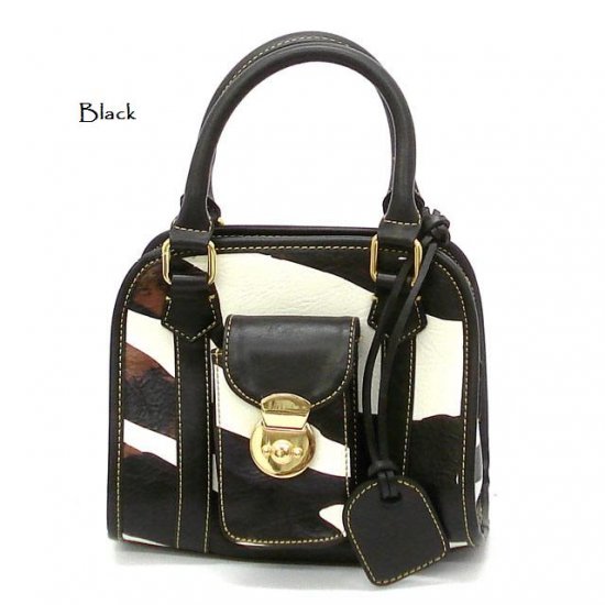 Zebra Print Women's Handbag Purse, Black (DN789)