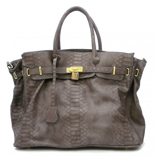 Urban Expressions Padlock Tote Handbag Purse, Eggplant (X5108)