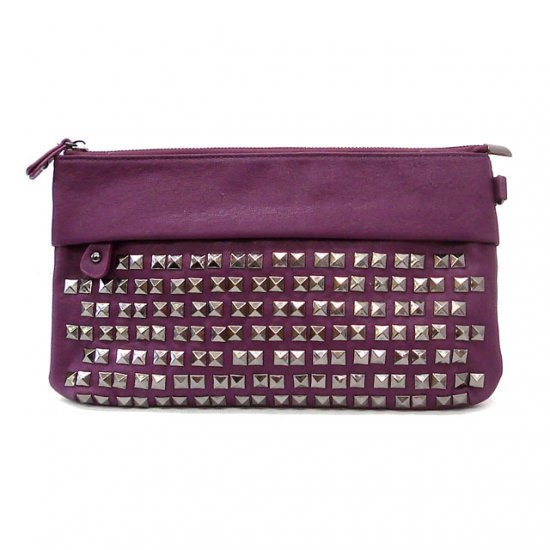 UE Henriette Studded Clutch Bag, Purple