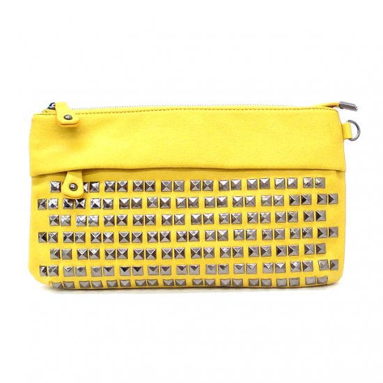 UE Henriette Studded Clutch Bag, Yellow
