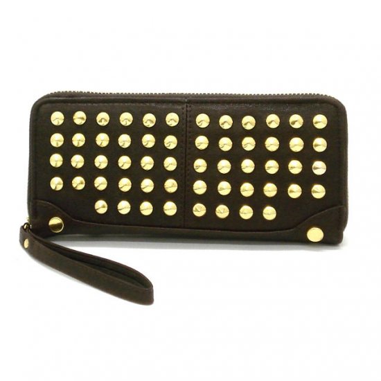 Adalicia Studded Women's Wallet, Brown