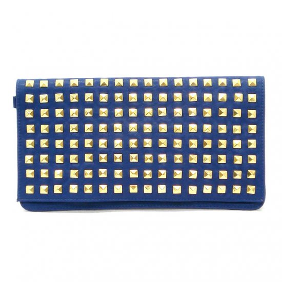 Claire Studded Clutch Bag, Blue