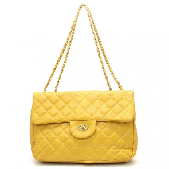 Hettie Quilted Shoulder Handbag, Yellow