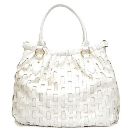Mathilde Hobo Handbag Purse, White