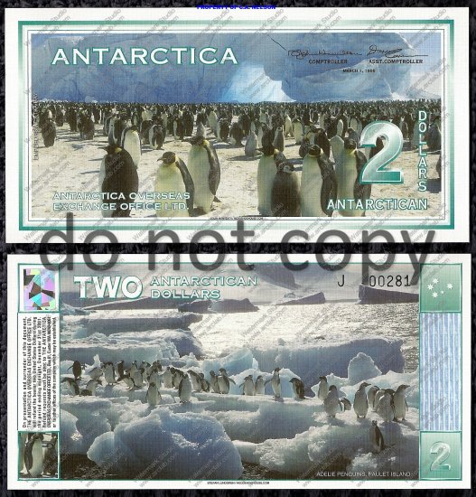 Antarctica $2 Dollar Bill 1996