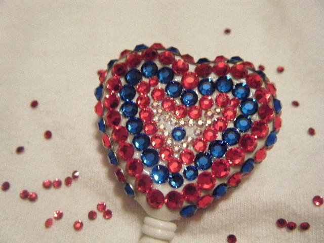 Red, Clear and Blue Swarovski Crystals