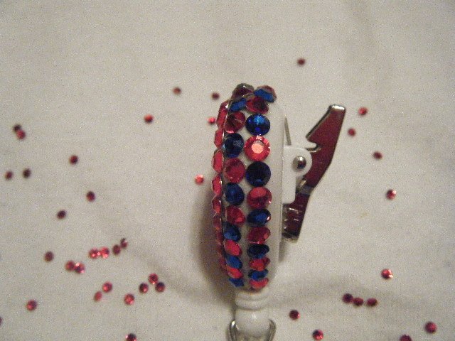 Red, Clear and Blue Swarovski Crystals