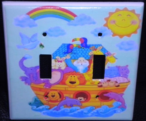 NOAHS ARK DOUBLE LIGHT SWITCH Cover CUTE! *LOOK*