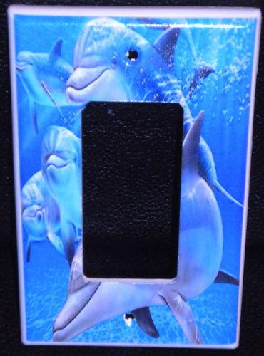 DOLPHINS ROCKER LIGHT SWITCH COVER / GFI OUTLET LOOK