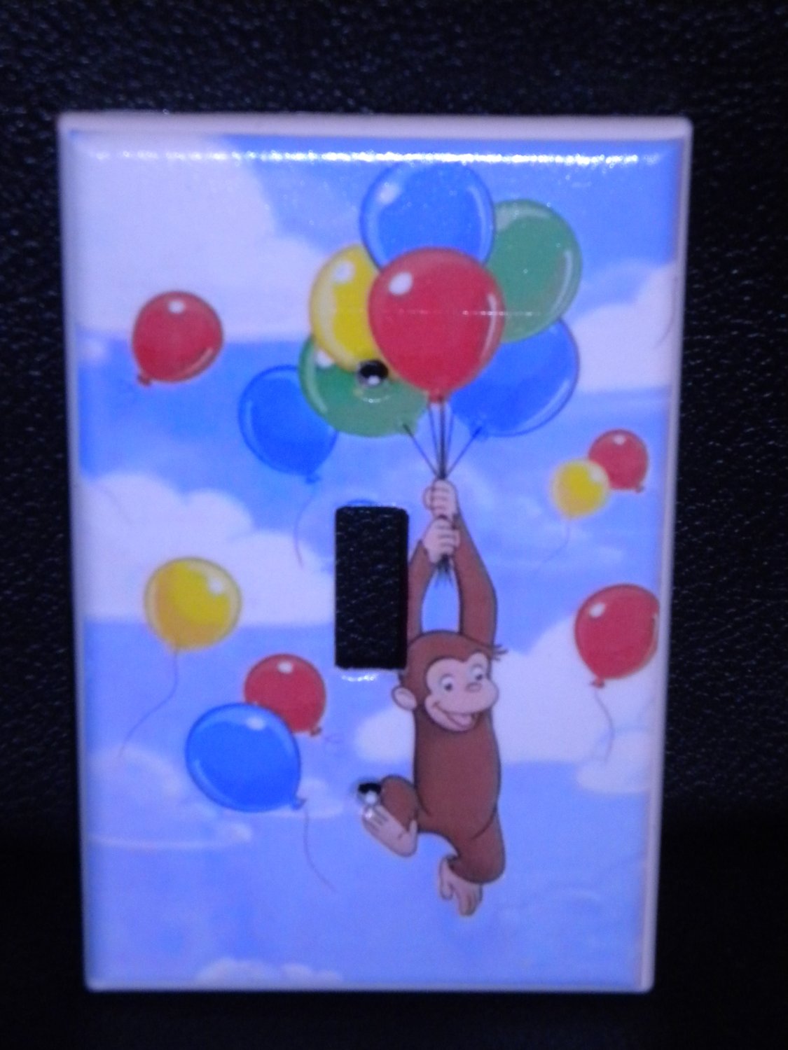 CURIOUS GEORGE LIGHT SWITCH COVER BLUE clouds & ballons