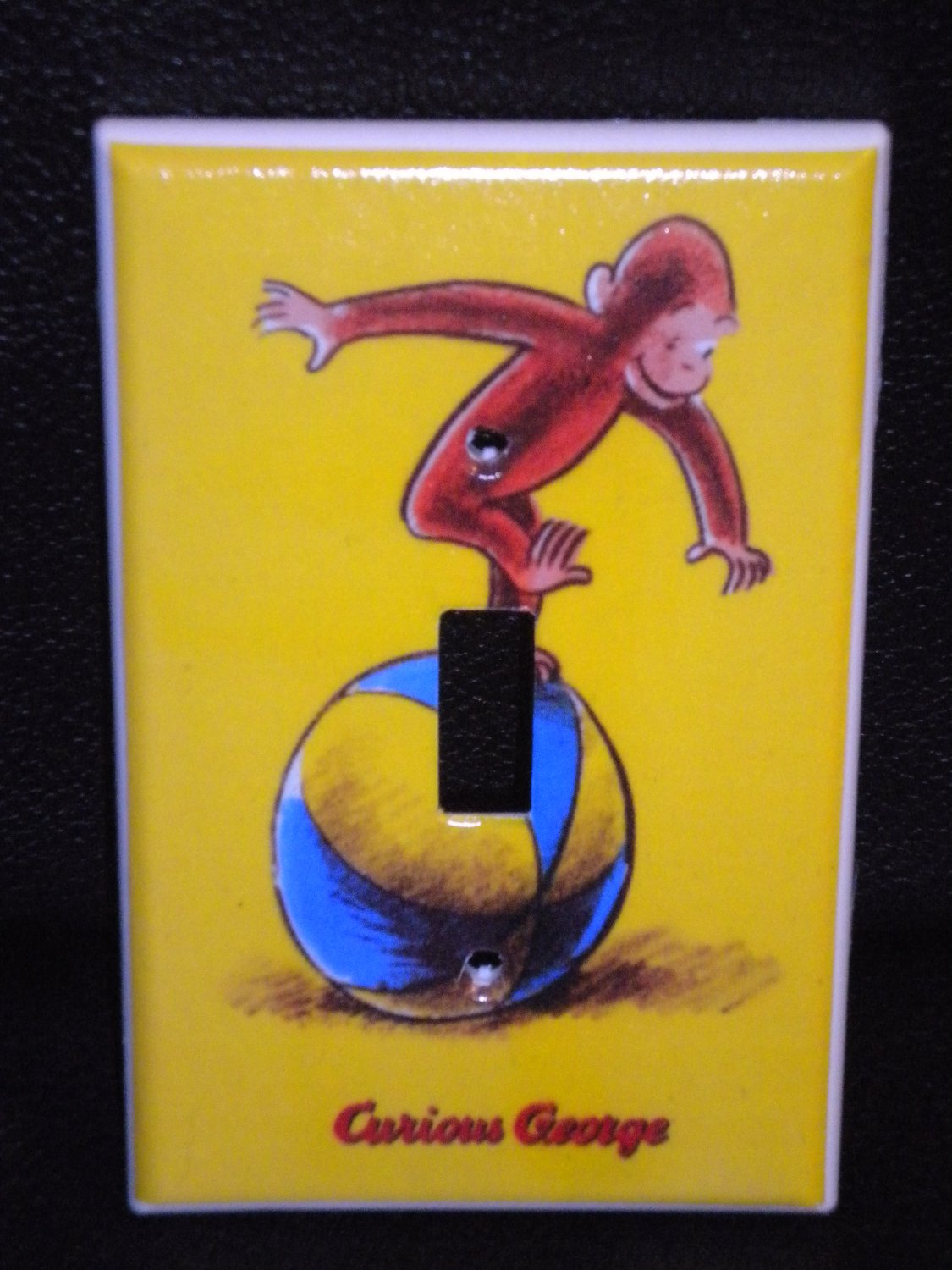 CURIOUS GEORGE LIGHT SWITCH COVER Monkey on ball yellow