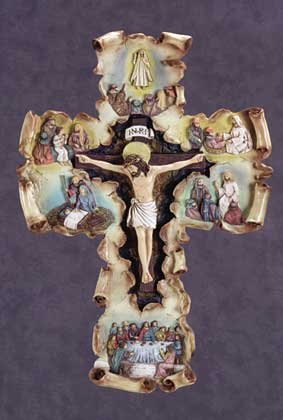 Life of Jesus Scroll Wall Cross (Item # 34090)