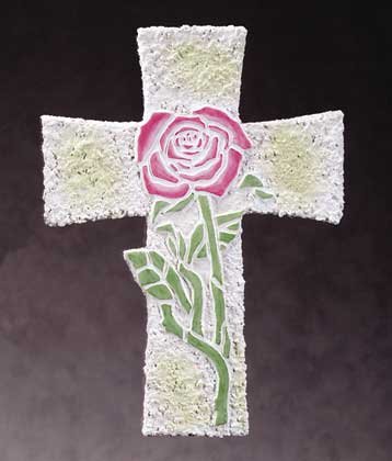 Rose Mosaic Wall Cross (Item # 34258)