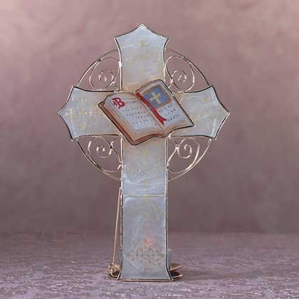 Capiz Shell Cross Candle Holder (Item # 34523)