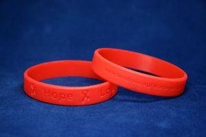 Red Ribbon Silicon Bracelet