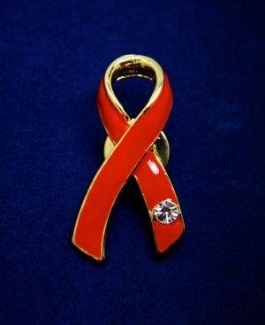 Ribbon Pin with Crystal