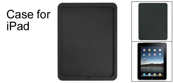 Protector Case Textured Black Back Silicone Skin for iPad