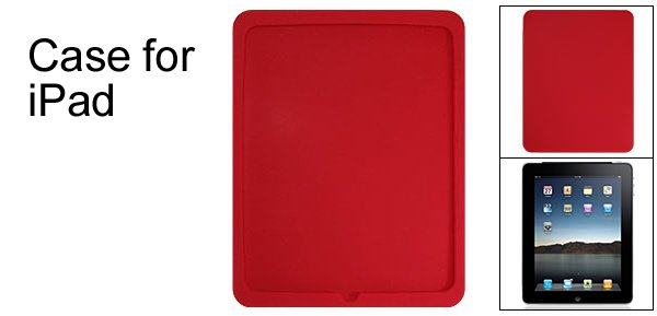 Textured Apple iPad Case Back Cover Silicone Skin Red