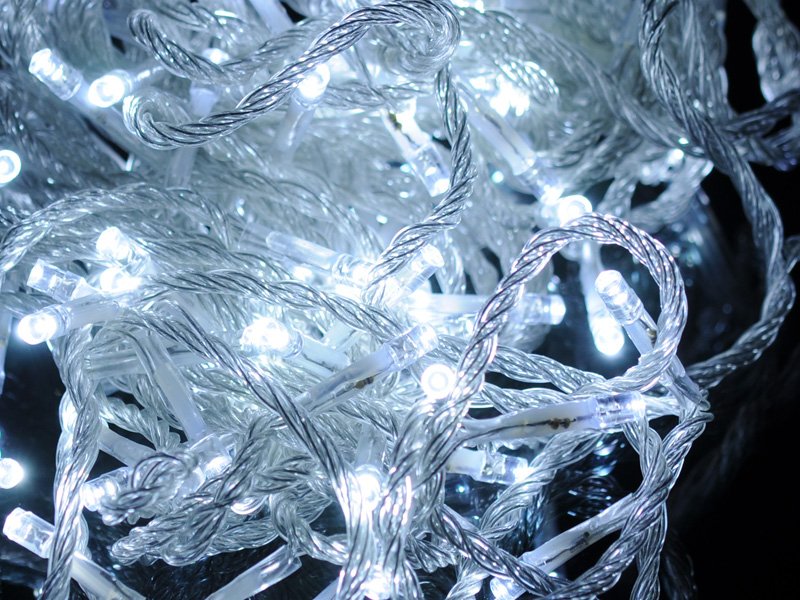 10M 100 LED Xmas Optical String Flashing Light White