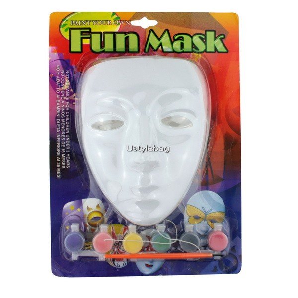 DIY Colored Drawing/ Painting Mask with Paint Set Great Halloween Gadget Costume