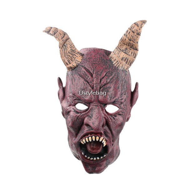 Horrible Rubber OX Satan Bull Halloween Mask with Opening Mouth for All Saint's Day