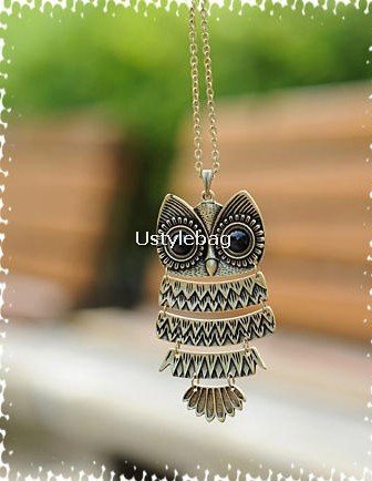 owl necklace Copper