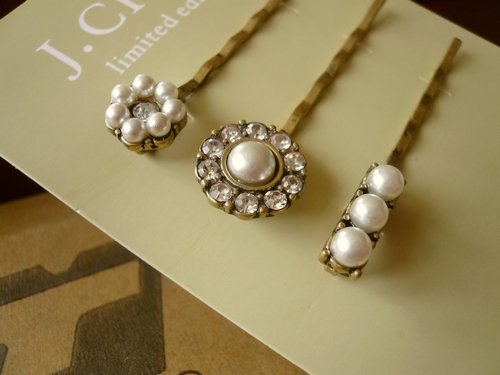 Vintage pearl hairpin 1 set for three pieces free shipping