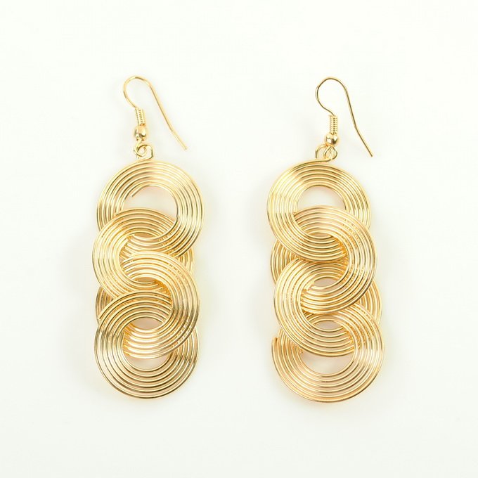 New Cute Gold Long Fashion Dangle Earrings EG0005 free shipping