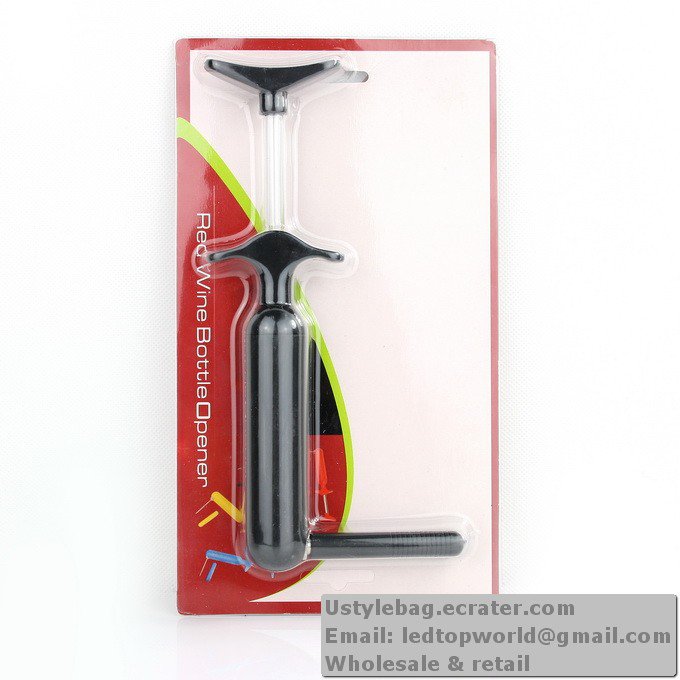 New Black Pump Red Wine Bottle Opener Needle Plug