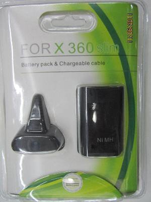 Retail pack Battery Pack & Chargeable Cable For Xbox360 slim