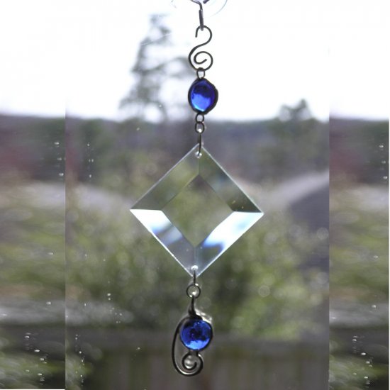 Suncatcher Sapphire Blue Gems and Bevel
