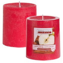Luminessence Spa Collection Apples & Cinnamon Pillar Candles, 2.875"