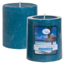 Luminessence Ocean Breeze Pillar Candles, 2â…ž"