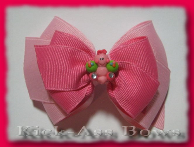 Customizable 3.5 inch Blingy Butterfly Double Classic Hair Bow ... YOU pick ribbon colors