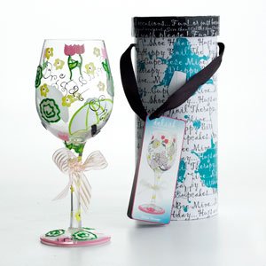 Hand Painted Bridal Shower Toasting Glass