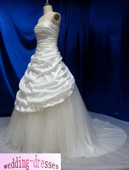 Factory Sample A-line Strapless Taffeta Wedding Dresses(PR104)