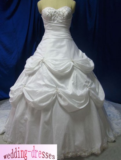 Factory Sample A-line Strapless Taffeta Wedding Dresses(PR105)