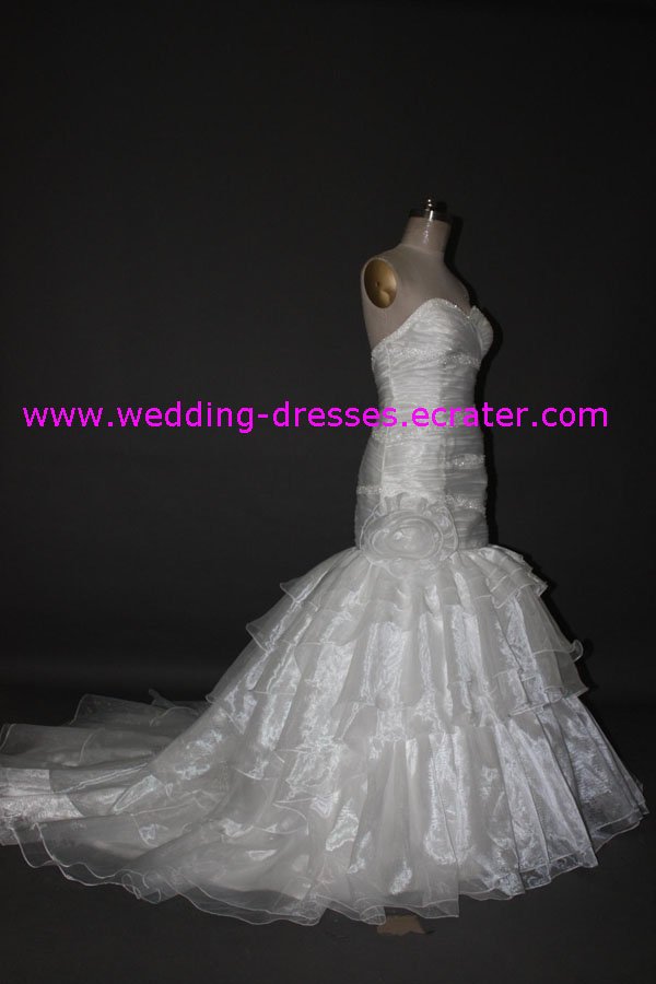 Hot Sales Straplrss Mermaid Beaded Real Wedding Dress / Sample Picture Of Factory(WD533)