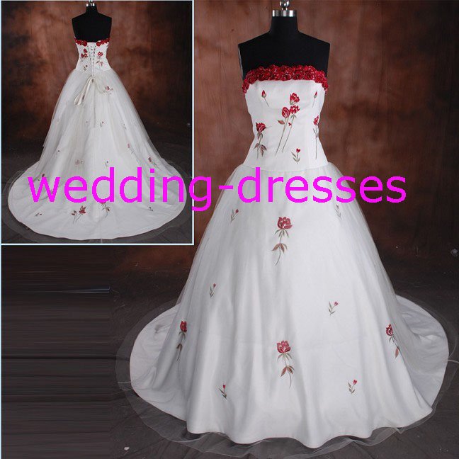 Sexy A-Line Beaded Strapless Real Wedding Dress / Sample Picture Of Factory(WD580)