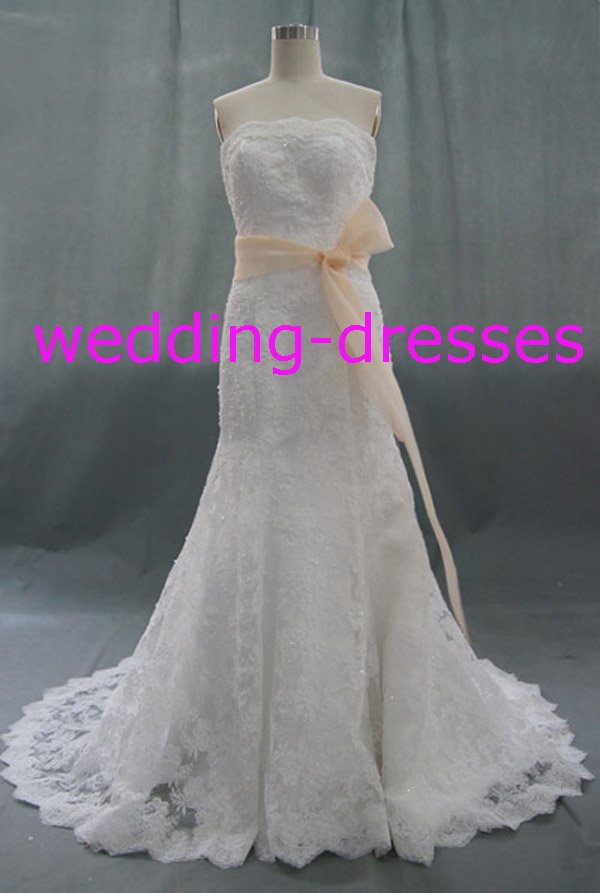 Fashion Strapless Mermaid Beaded Real Wedding Dress / Sample Picture Of Factory(WD599)