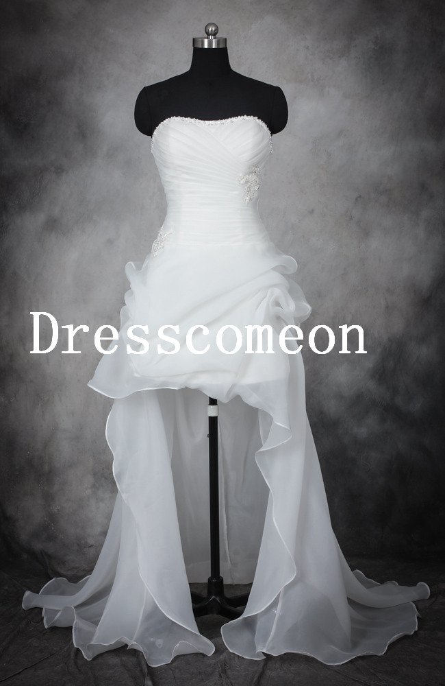 High-low Hem Beach Wedding Dress bridal gown(MD011)