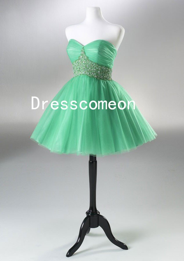 Empire Cut Short Prom Dress/Cocktail Dresses with Beaded Waistline (MD049)