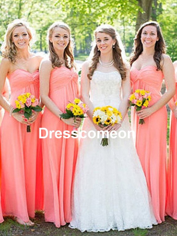 Custom Made A-line Chiffon Bridesmaid Dress,Chiffon Long Prom Dress,Affordable Bridesmaid Dress