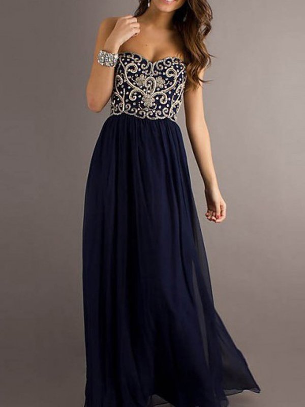 Custom Made Embroidery Prom Dress ,Floor-length Chiffon Prom Dress,Beading Homecoming Dress