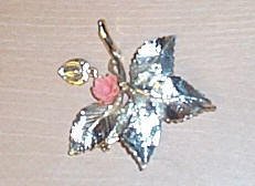 Beautiful Silver Leaf pin with the Miraculous Medal